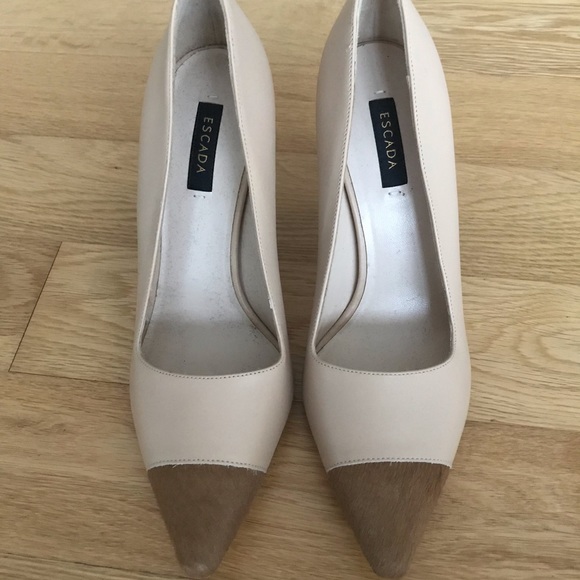 Escada Shoes leather cream and brown